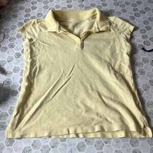 Children’s Place Youth Large Pale Yellow Short Sleeve Collared Polo Shirt